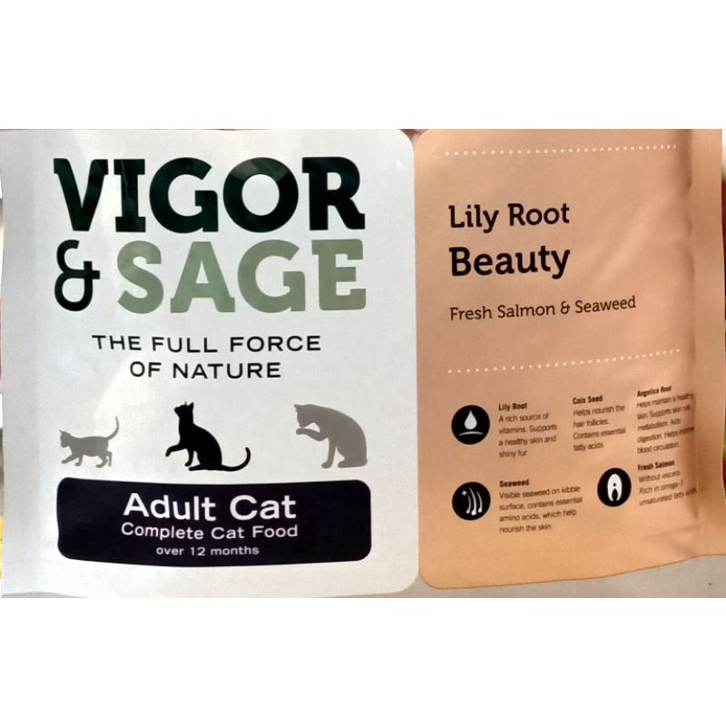 Vigor &amp; Sage Lily Root Beauty Adult Cat 2kg / CatFood Makanan Kucing Dewasa