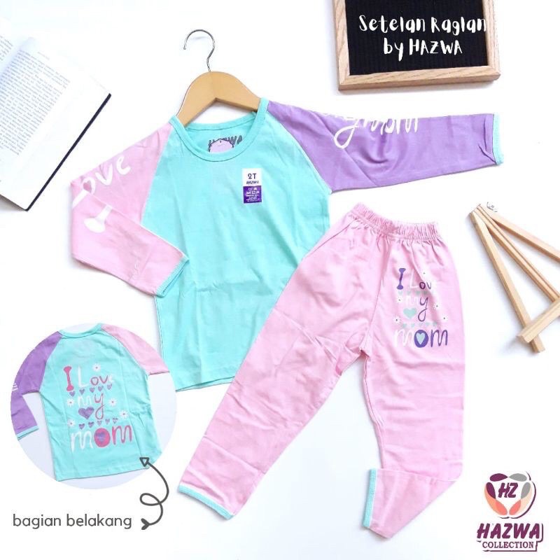 2-6 tahun Setelan Raglan Anak by Hazwa Boy dan girl