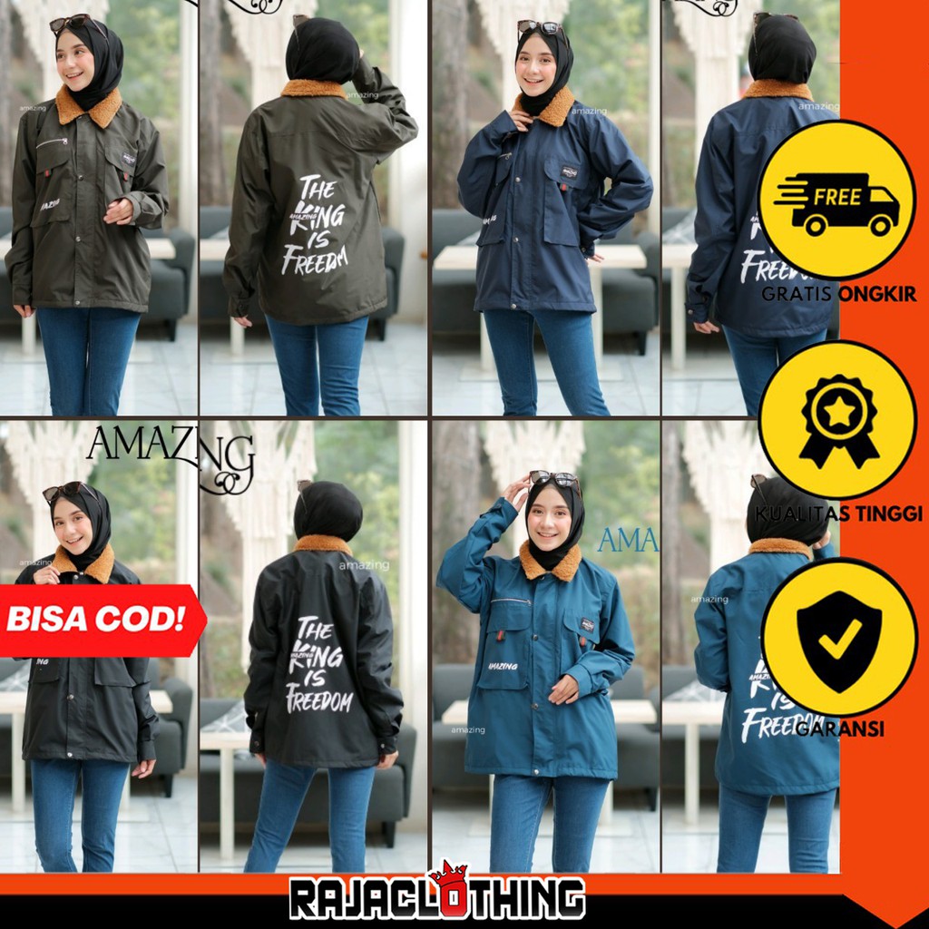 RCL - Jaket Pria Cozy Wanita Merk Amazing / Jaket Parasut Gunung / Jaket Windbreaker