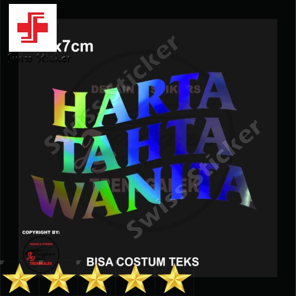 

Murah Stiker Harta Tahta COSTUM viral termurah HOLOGRAM cutting - 7x7cm Elegan