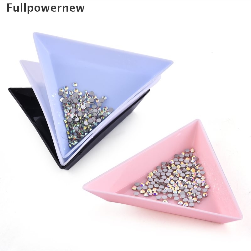 [FULL] 10Pcs Triangle Plate Tray Rhinestone Holder DIY Nail Art Decoration Dotting Tool