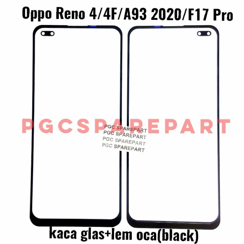 Original Kaca LCD Glass Plus Lem oca Oppo Reno 4 4f A93 2020 F17 Pro -  Mirip Touchscreen