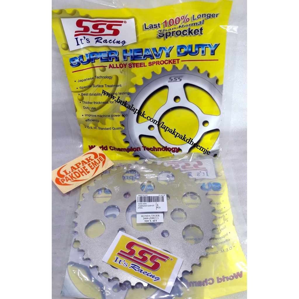 GER SSS 520 42 TIGER GEAR BELAKANG SSS 520 42 TIGER SSS ORIGINAL LAPAK PAKDHE EMJE