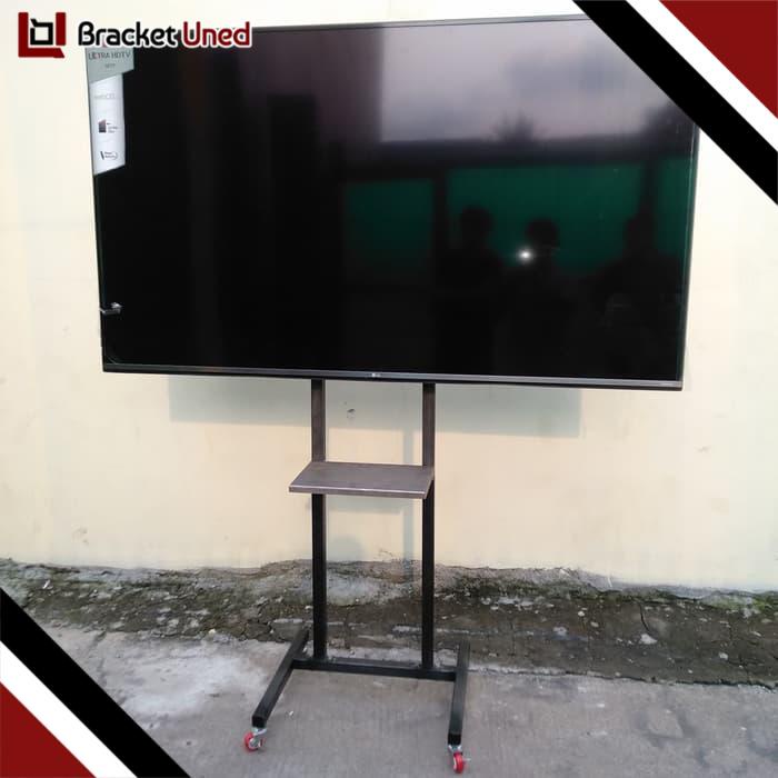 Bracket TV Standing 24 - 65 Inch Cocok Semua Merk Kokoh Plasma LED LCD Berkualitas Braket Breket Stand Kaki Bracket Standing TV 55 50 65 60 43 42 40 32 24 17 14 Inch Holo Roda BU1