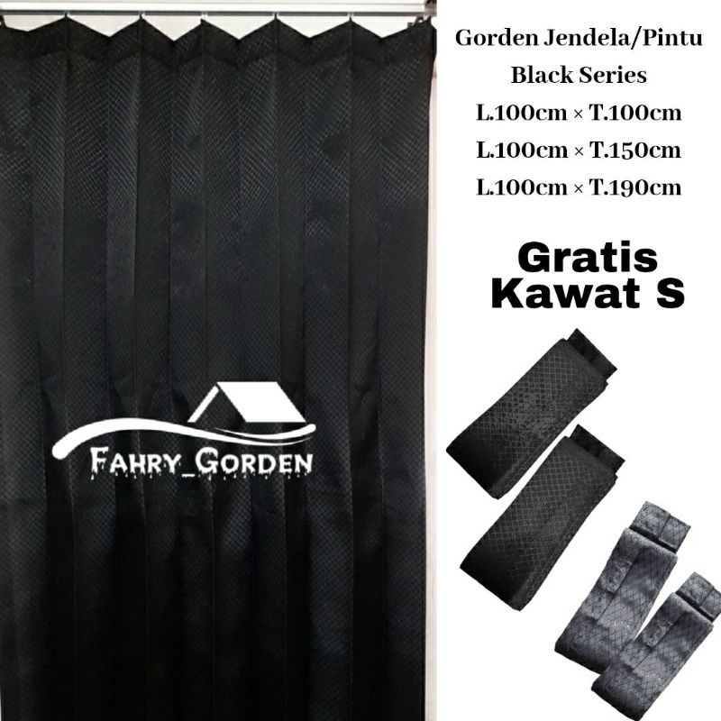 Jual Gorden Plisket Polos Black Series Gorden Cantolan Kawat S Gorden Jendela Gorden Pintu