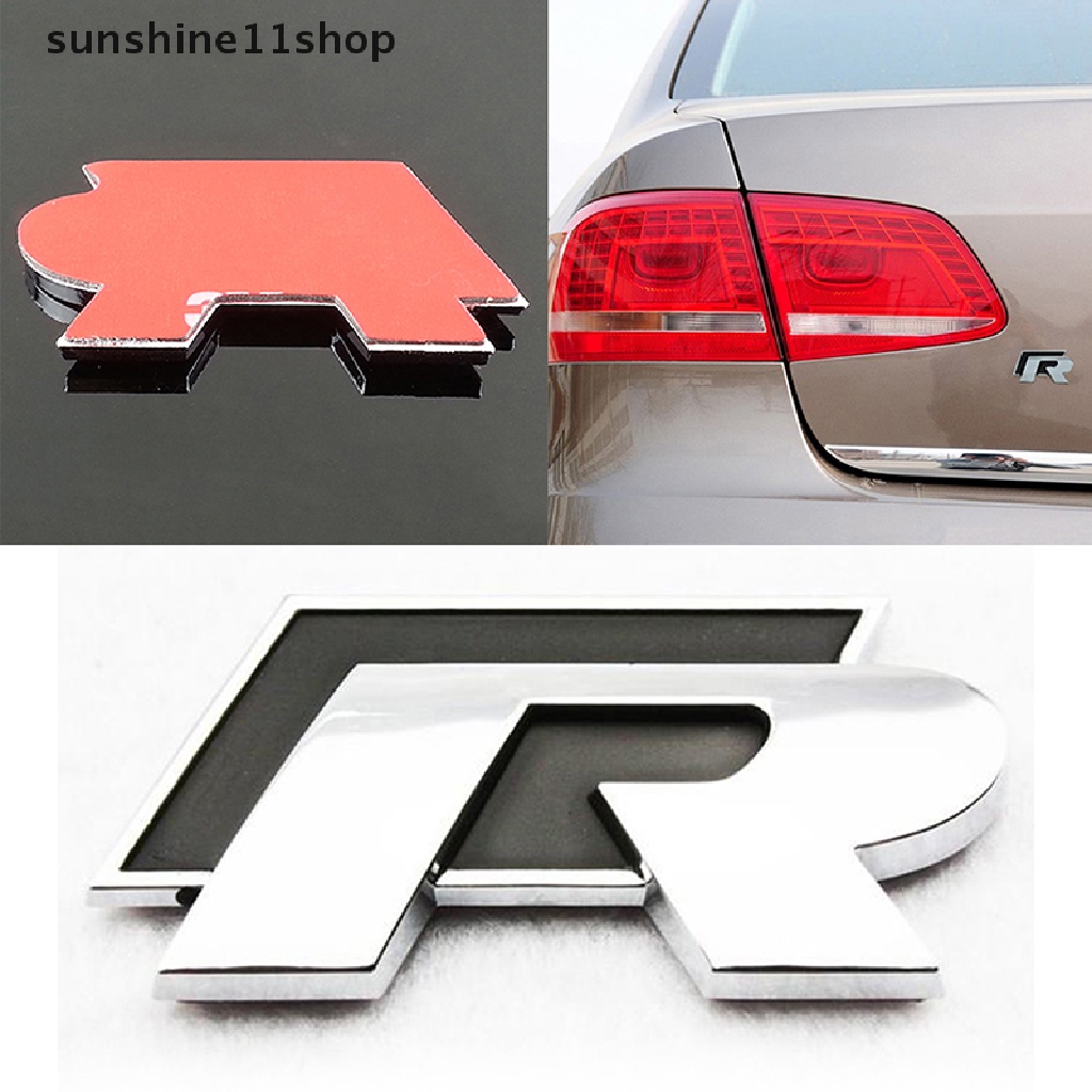 Sho - Stiker Emblem / Badge Rline R Line Bahan Metal Untuk Bagasi Mobil VW GOLF