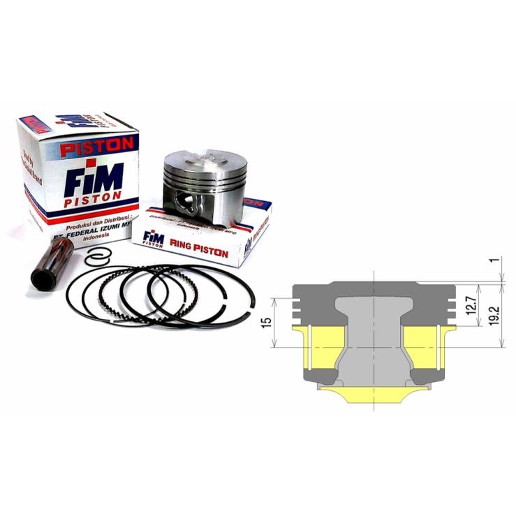 PISTON KIT FIM41 FIM 41 GRAND, SUPRA, WIN, LEGENDA