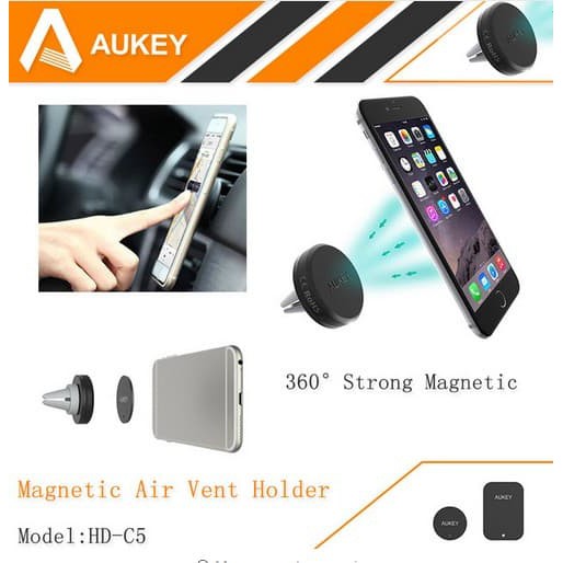 Unik Aukey Phone Holder Car Mount Magnetic 360 Degree Model   HD   C5 Murah