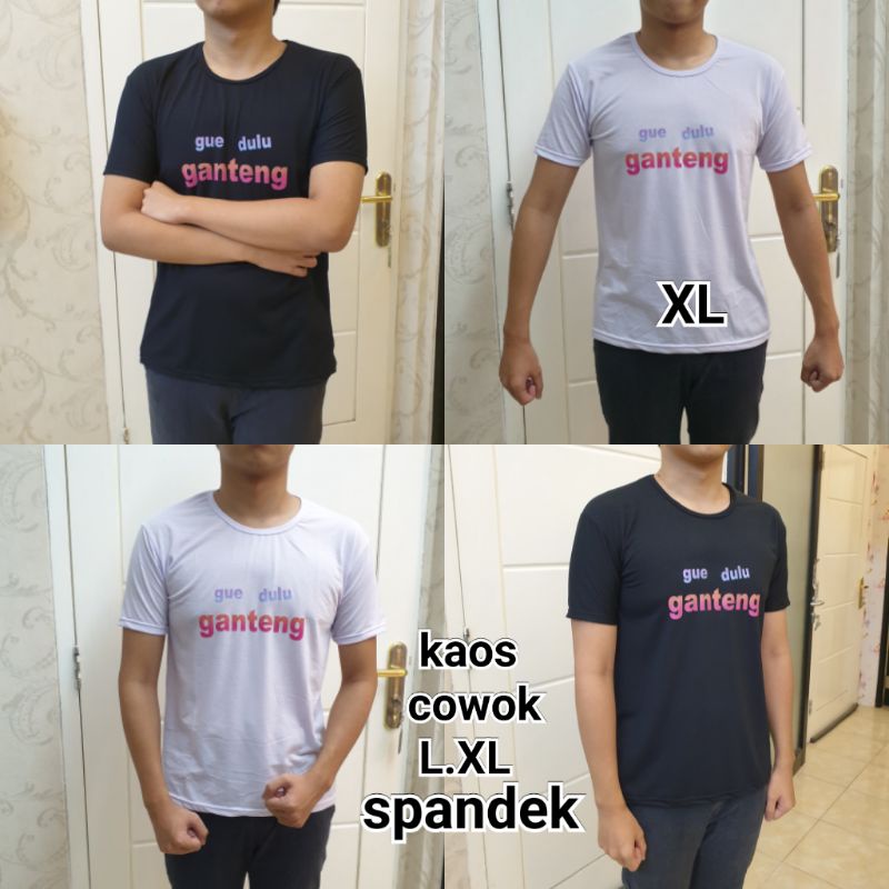 kaos cowok spandek L.XL.tgn pendek ganteng
