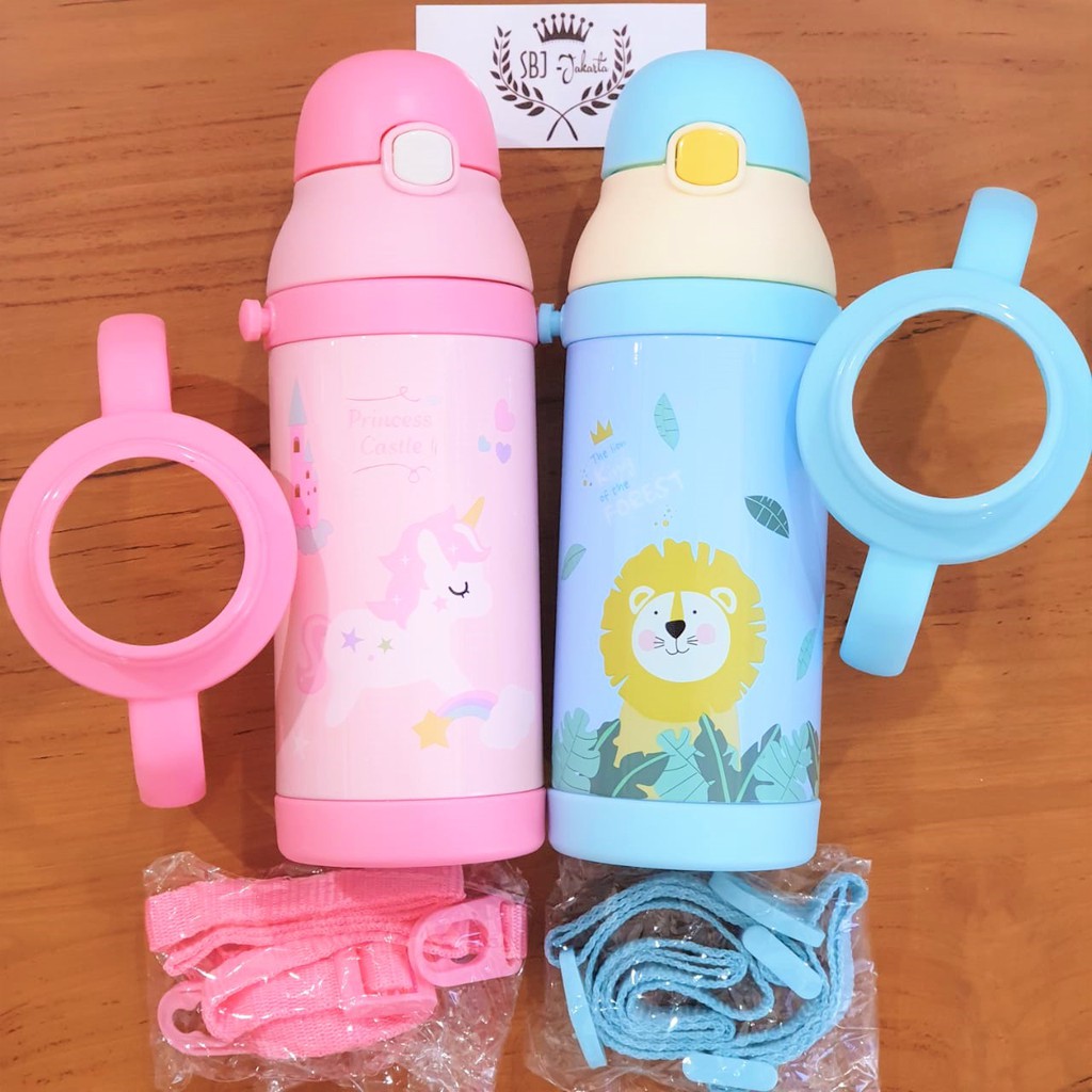 BOTOL MINUM ANAK MODEL TERMOS 304 STAINLESS diller 100% BPA FREE Dual Handle