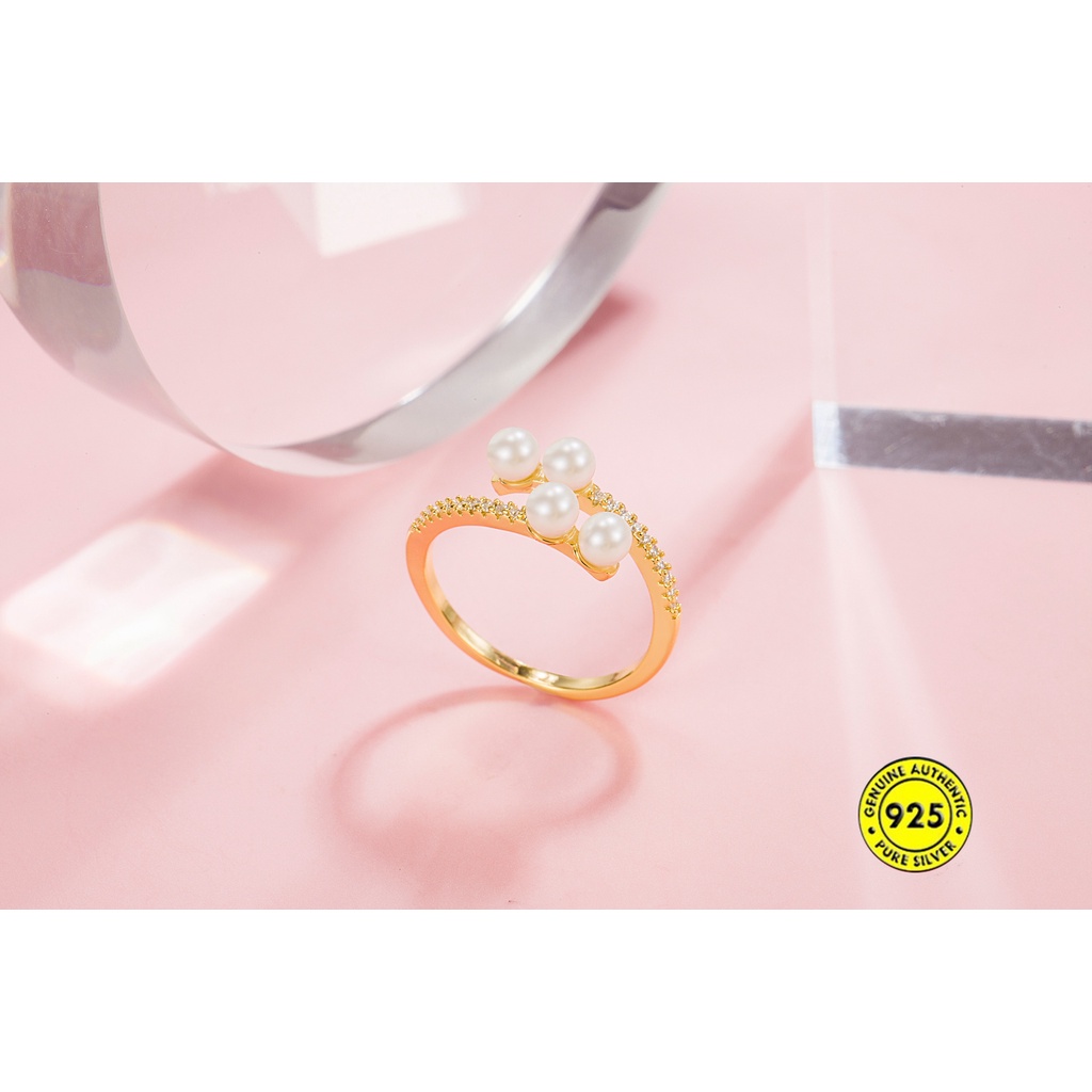 Cincin Zircon Mutiara 18K Dold Untuk Wanita