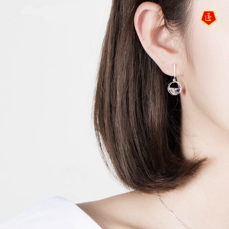 [Ready Stock]Fairy Simple Waterfall Spring Stud Earrings Artistic Retro