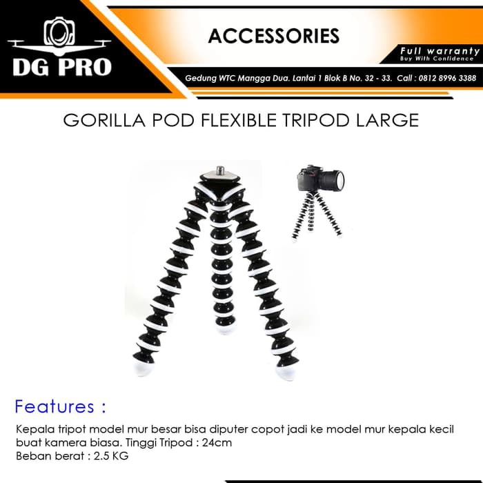 GORILLA POD FLEXIBLE TRIPOD LARGE - MONOPOD GORILA POD