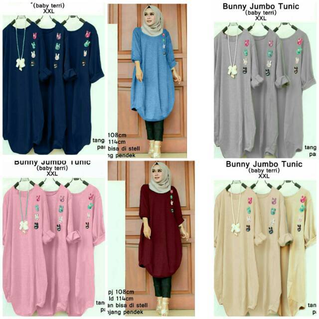 aop d tunik XXL jumbo NELLY BUNNY / Devina / DEBORA FILLA KEMEJA HEM wanita
