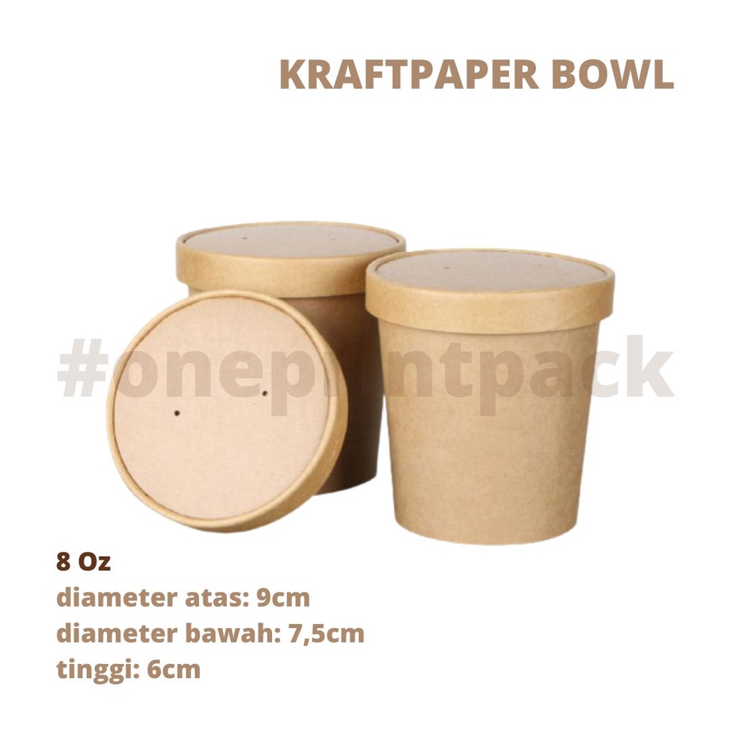 Kraftbowl | paper bowl | tahan panas, air, dan minyak