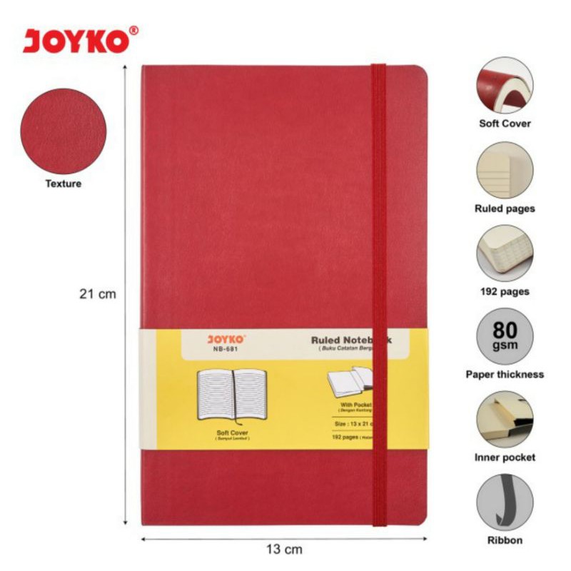 

Joyko Notebook Diary A5 Ruled SOFT COVER / Buku Catatan Bergaris A5 Joyko Jurnal Diary NB-681