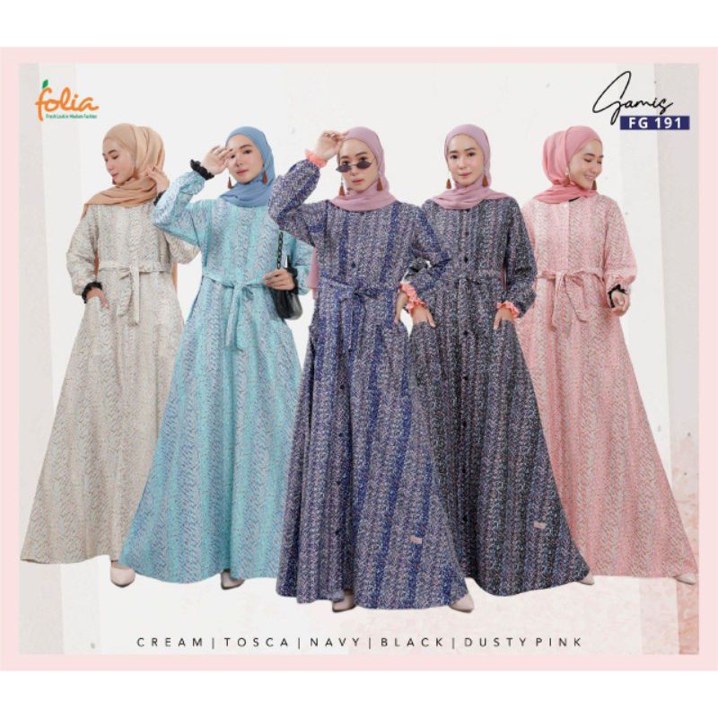 Gamis Folia FG 191/gamis linen/gamis katun jepang