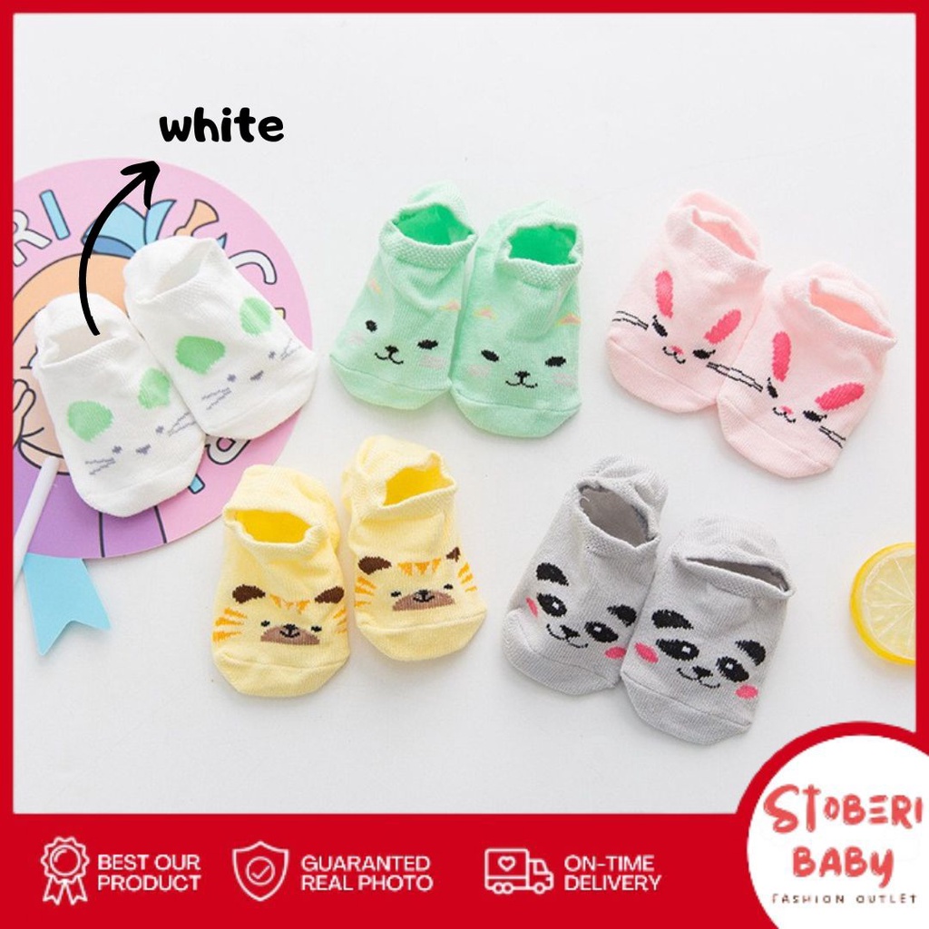 PUNCAK 3.3 stoberi baby - ANIMAL LAND Kaos Kaki Bayi Anak Laki Laki Perempuan Import Bahan Berkualitas newborn - 24 Bu