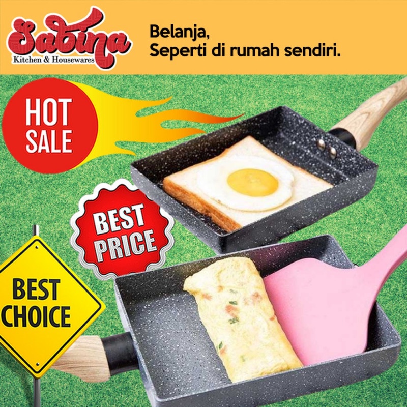 Teflon Anti Lengket Wajan Ceramic Telur Omelet Fyring Pan Non-stick