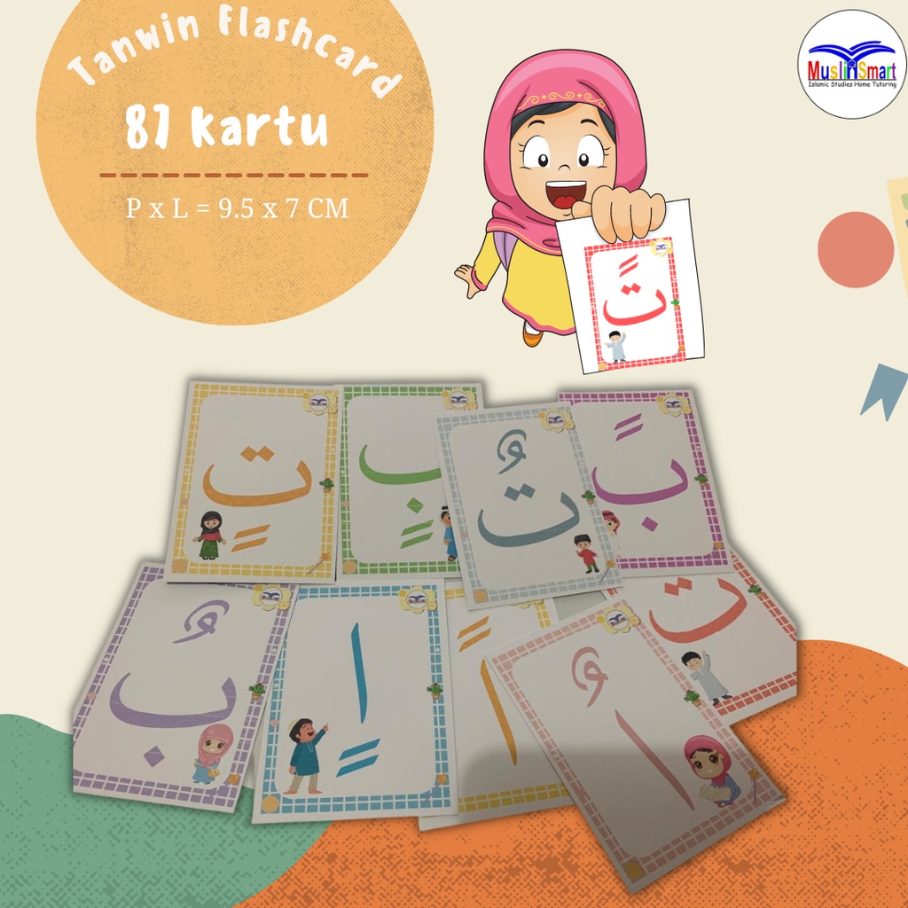 

FLASHCARD TANWIN 87 KARTU (ا-ي) dengan 3 harokat tanwin