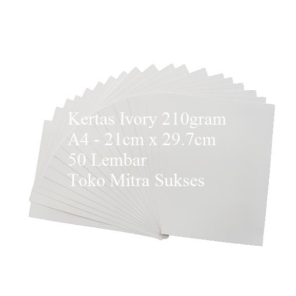 

Kertas Ivory 210gram A4 isi 50 Lembar
