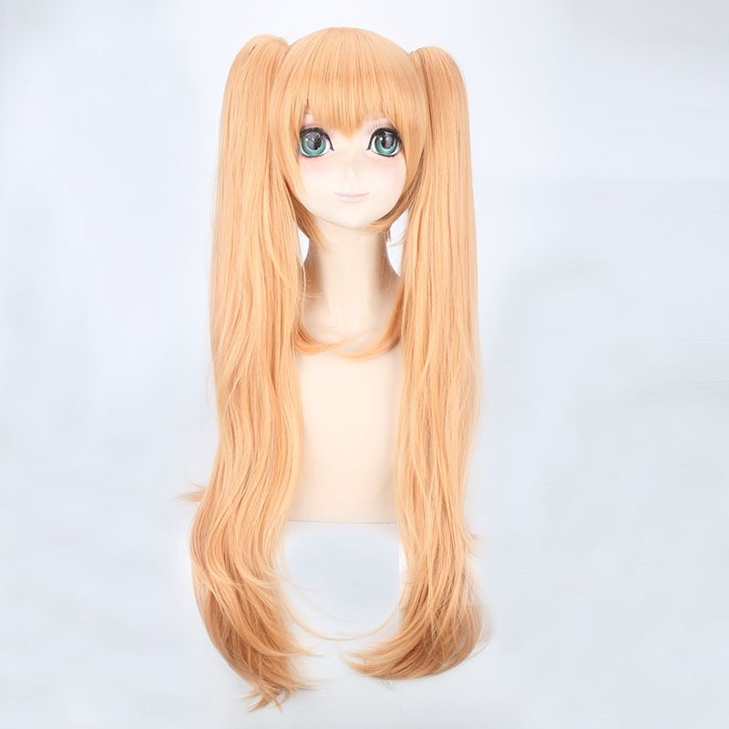 LOL-123 wig clip on rambut palsu cosplay blonde naruto twintail