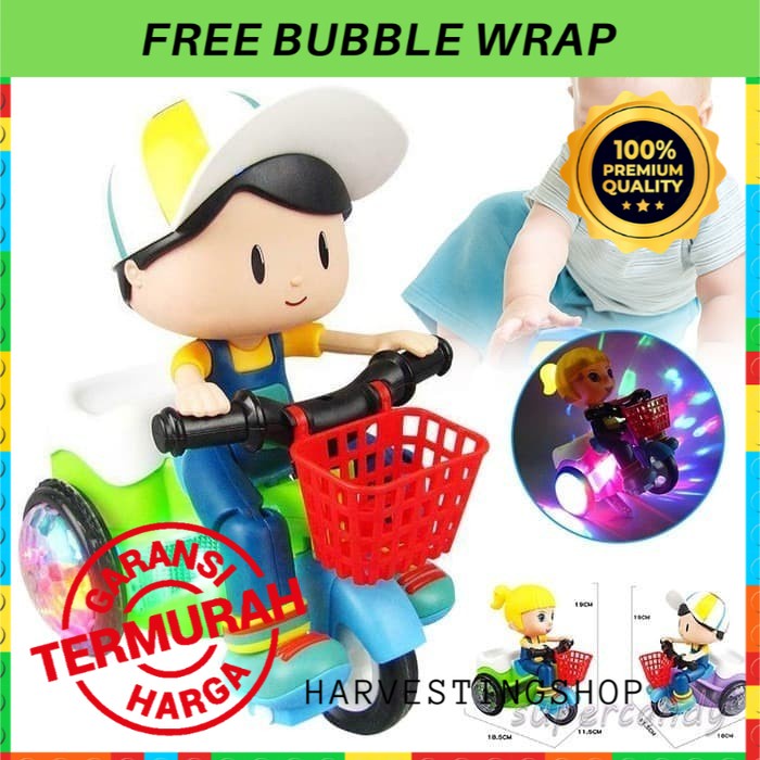 Mainan Anak Sepeda Bayi Baby Jalan Lampu Musik Lagu Laki Perempuan 1 2 3 4 5 6 7 8 9 Bulan