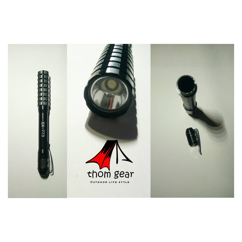 Thomgear Senter Mini Swat Flashlight Mini Charger Pake Usb Lampu Tenda Lentera Strobo Led Cree Q5 Jm