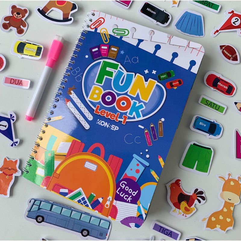 

Konsep Funbook Level 1-3 Busy Book Buku Aktivitas Edukasi Anak TK Paud Toddler Preschool