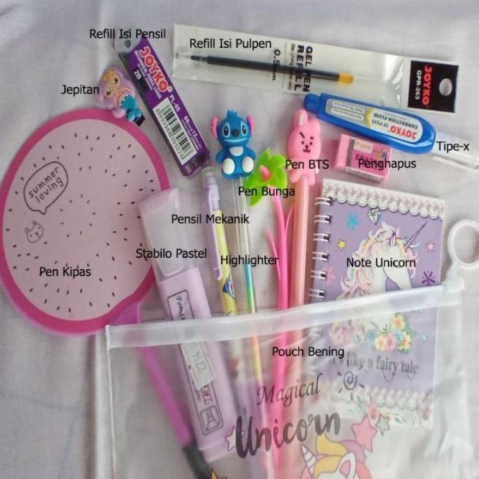 

Paket Set Lengkap Alat Tulis Sekolah Pensil Mekanik Pulpen Gel