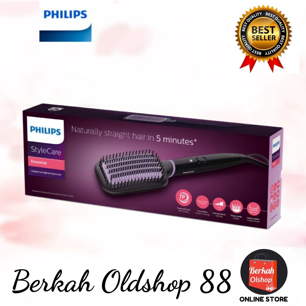 Berkah Oldshop 88 - Sisir Pelurus Rambut Elektrik BHH 880 dengan Pemanas - Philips Heated Straightening BHH880