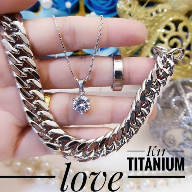 Titanium set perhiasan 0417k