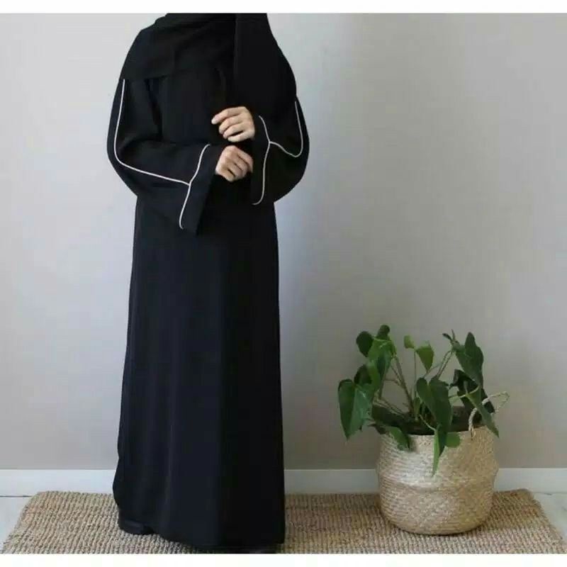 Abaya list simple tanpa phasmina