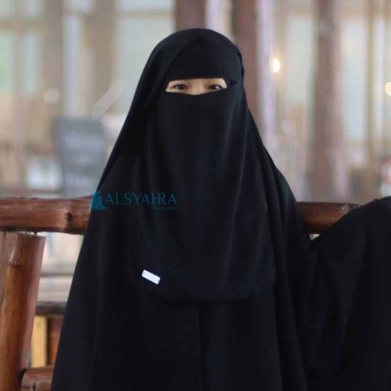 Alsyahra Exclusive Niqab Yaman Kids Sifon Jetblack / Niqab Yaman Anak