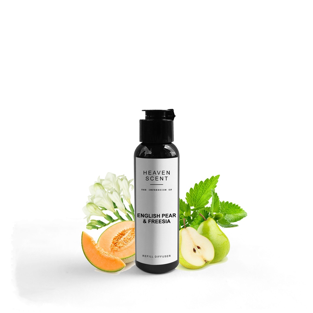 HEAVEN SCENT Refill Luxury Reed Diffuser 100 ml - Pengharum Ruangan Aromaterapi Inspired by Fragrance-English Pear & Frees