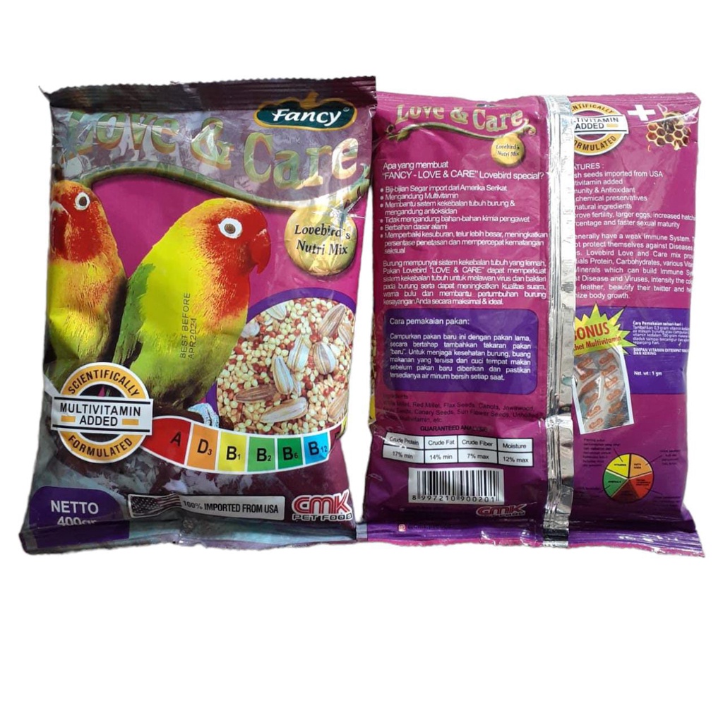 Pakan Burung Lovebird Fancy Love &amp; Care