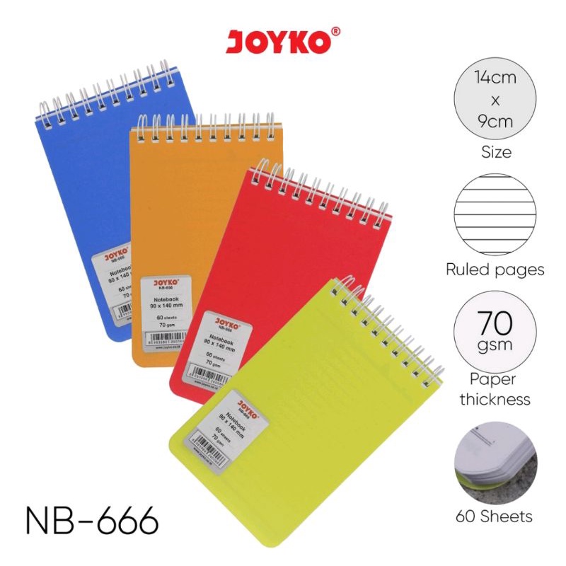 

Ruled Notebook / Diary / Agenda / Buku Catatan Bergaris Joyko NB-666 60 Lembar