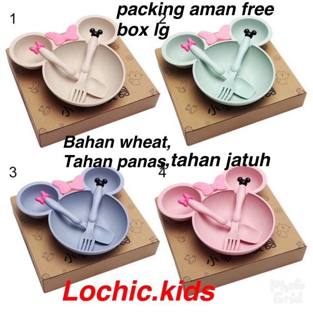 (lochic)Mangkok Pita Set Bahan Wheat Minni Mickey | Shopee Indonesia