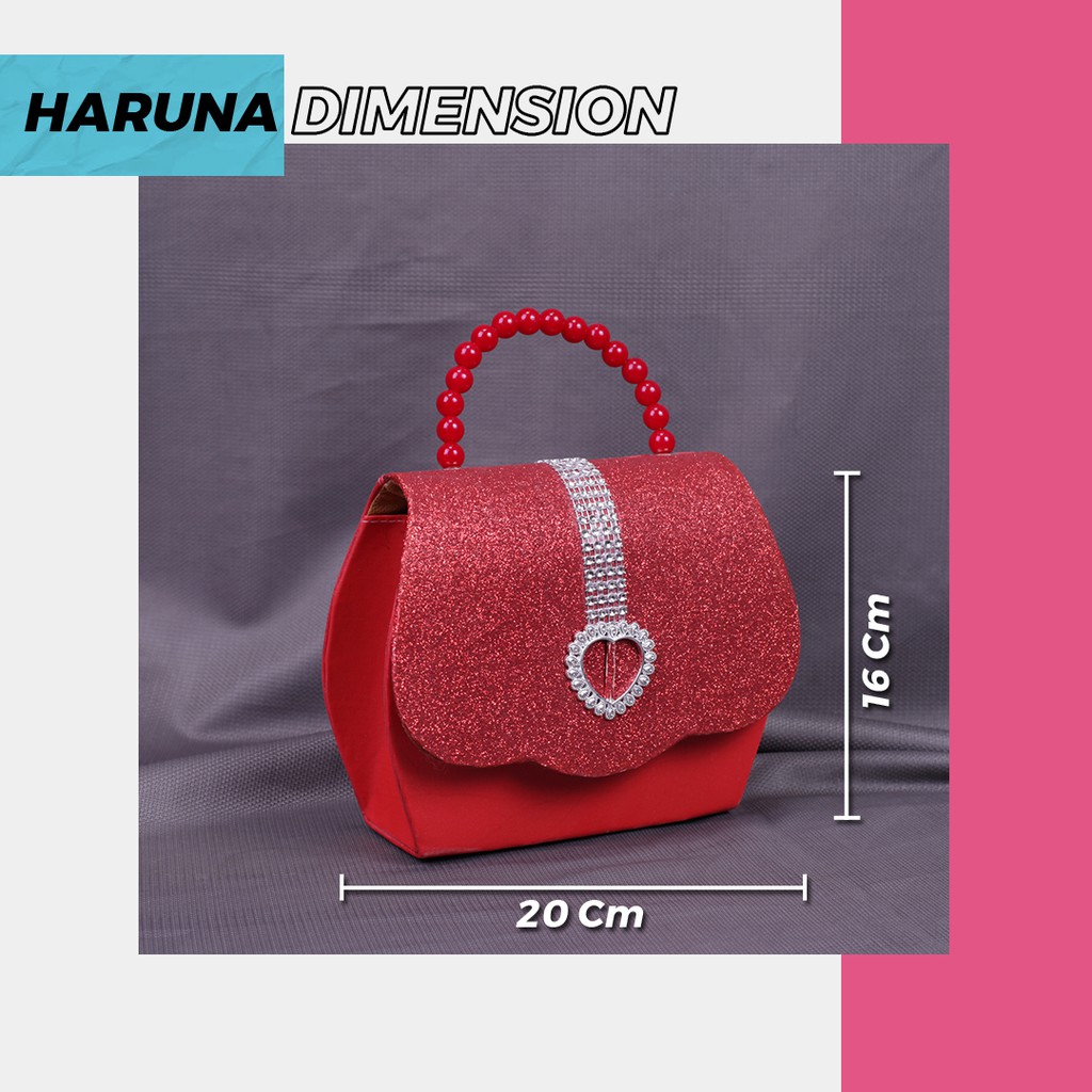 TAS SELEMPANG WANITA CANTIK KEKINIAN HARUNA SLINGBAG 2 MODEL PEMAKAIAN TAS LIPSTICK BAHAN PU EATHER