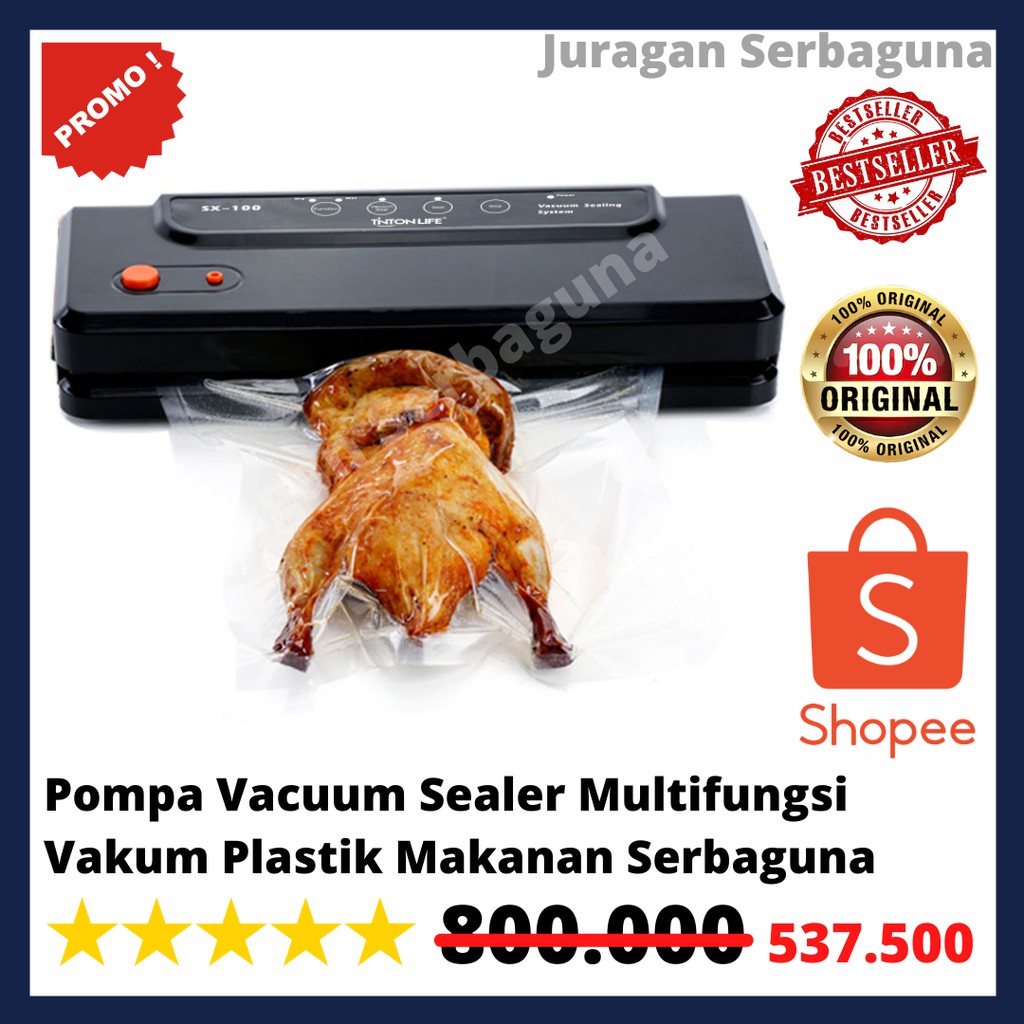 Pompa Vacuum Sealer Multifungsi Vakum Plastik Makanan Serbaguna