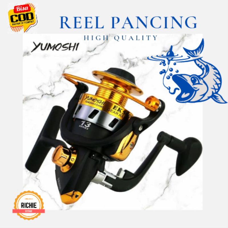 YUMOSHI Reel Pancing Spinning 12 Ball Bearing Rell Fishing Katrol REELSKING Reels Non Power Handle