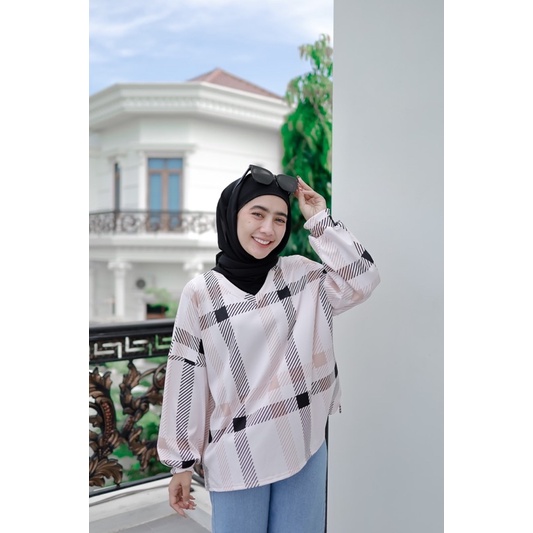 CALEA TOP (Ld 120 Pjg 60) Atasan Harian Blouse Kotak Kaos Knit