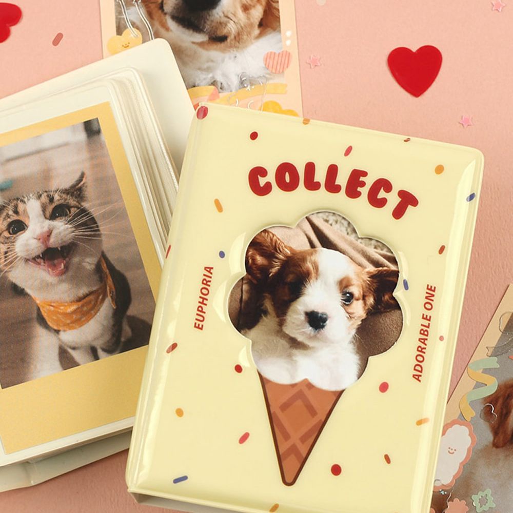 QUINTON Lovely Card Organizer Ice Cream Name Card Book Photo Album Photocard Holder Idol Album ID Holder Card Stock Binder Album Business Card Kpop Card Binder/Multicolor