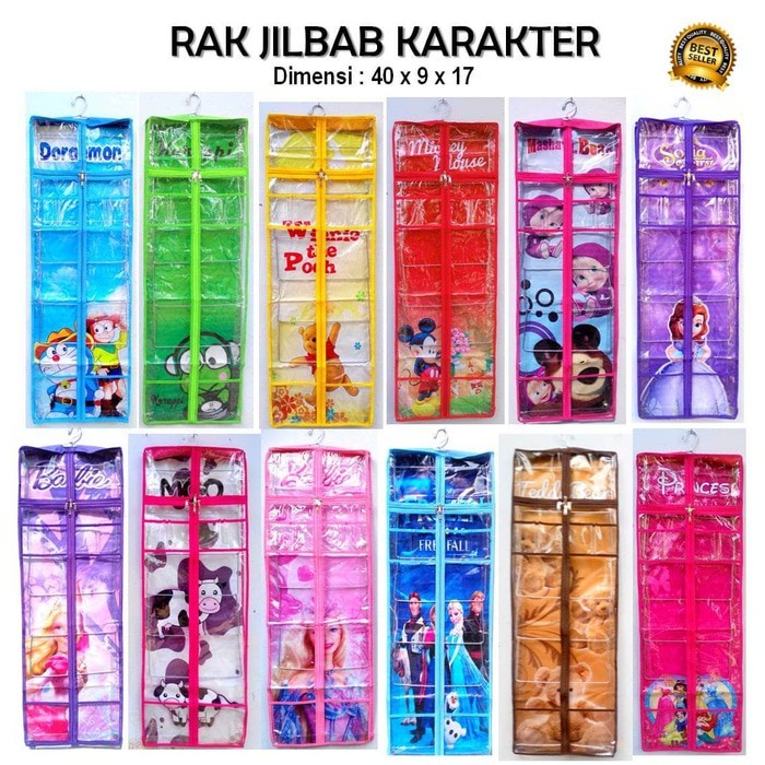 Rak Jilbab / Hijab Gantung Karakter