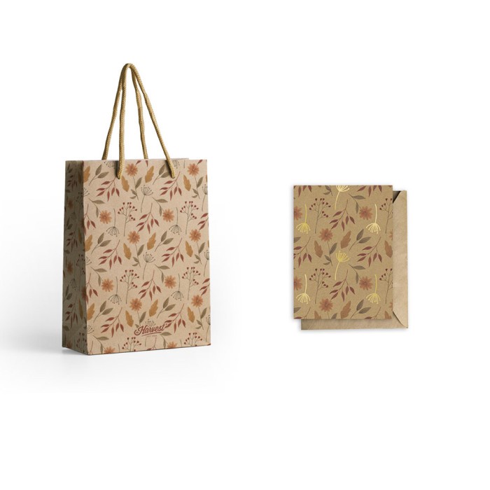 

✨ BISA COD ✨ Paket Paper Bag & Kartu Ucapan Harvest Wrap Kit - Autumn Vintage