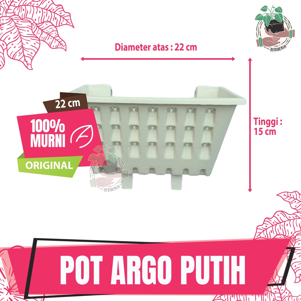 POT Agro Putih Pot Bunga Gantung Vertikal Garden Taman Vertical Tempel Pot Dinding Cantik Hiasan Dek