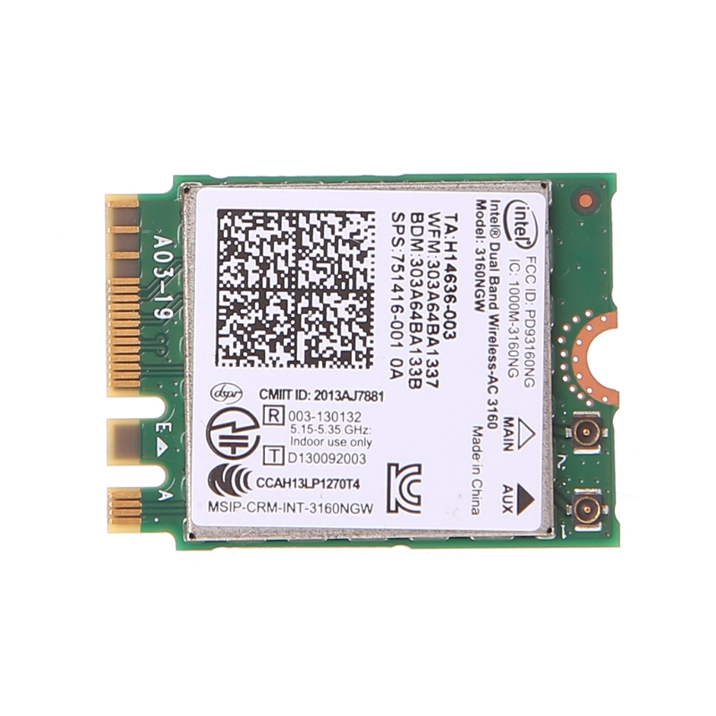 ✿CRE Intel Dual Band Wireless 802.11 AC 3160 NGW NGFF Bluetooth 4.0 Wifi WLAN Card