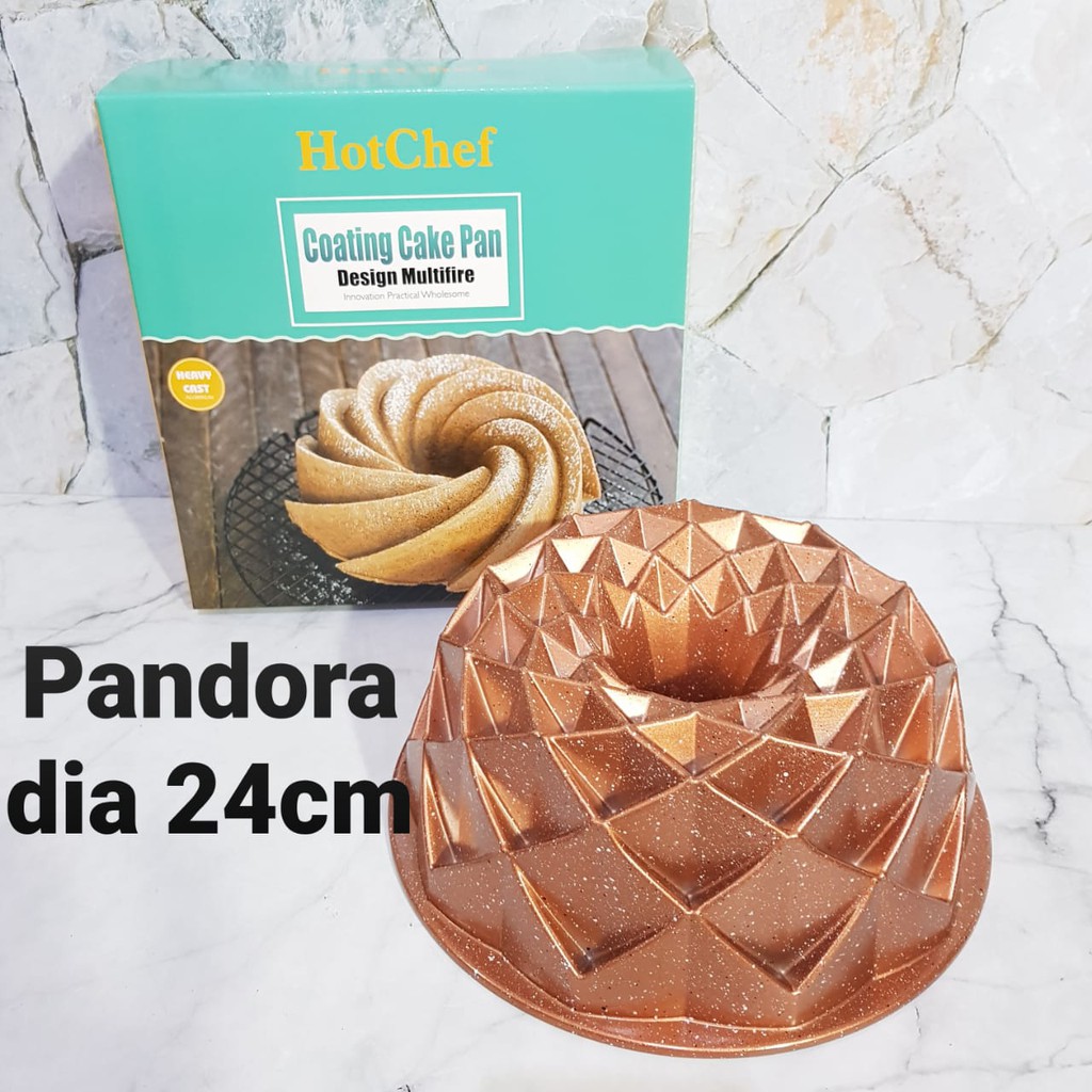 loyang kue HOTCHEF coating bundt tulban cake pan 24 cm anti lengket rose gold non stick PANDORA