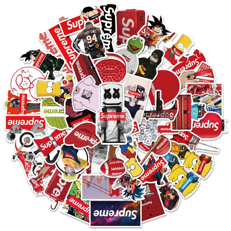 Supreme stiker Zhang fashion merek pribadi joint-nama notebook air Piala ponsel dekoratif stiker Jur