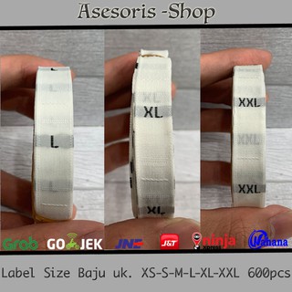 Label Size Label Baju warna Bordir PUTIH uk XS S M L XL Label Size Label Baju warna Bordir PUTIH uk XS S M L XL